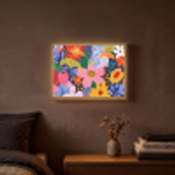 Kleurrijk - Bloemen - Abstract - Stippen Light Box met batterij (Wandlamp) middel -sfeer4