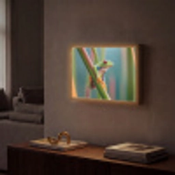 Kleurrijke kikker - Groene stengel - Alert Light Box met batterij (Wandlamp) middel -sfeer1