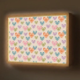 Kleurrijk - Hartjes - Patroon - Beige Light Box met batterij (Wandlamp) middel 907 -z3d_website