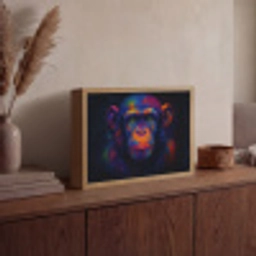 Kleurrijk - Aap - Abstract Light Box met batterij (Wandlamp) middel -sfeer2