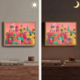 Kleurrijk - Palmbomen - Islamitisch Light Box met batterij (Wandlamp) middel -sfeer3
