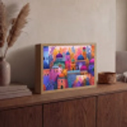 Kleurrijk paradijs - Levendig - Islamitisch Light Box met batterij (Wandlamp) middel -sfeer2