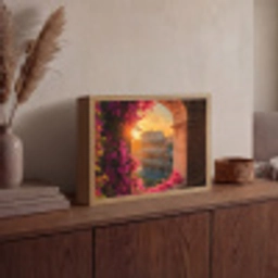 Colosseum - Rome - Roze Bloemen Light Box met batterij (Wandlamp) middel -sfeer2