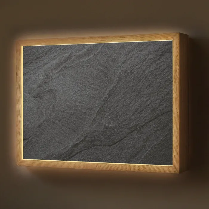 Beton - Zwart - Industrieel Light Box met batterij (Wandlamp) middel -z3d_website