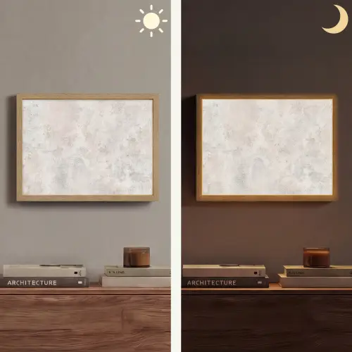 Beton - Grijs - Wit Light Box met batterij (Wandlamp) middel -sfeer3