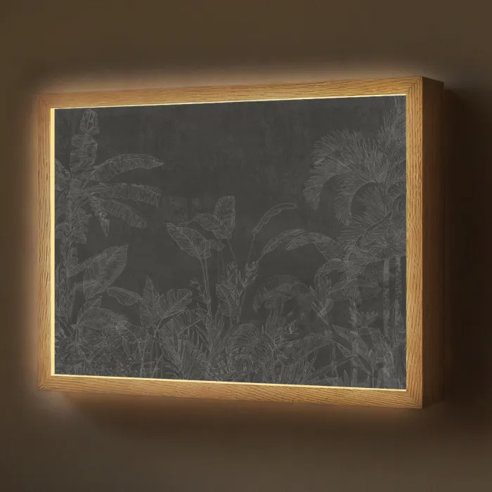 Beton - Patroon - Zwart Light Box met batterij (Wandlamp) middel -z3d_website