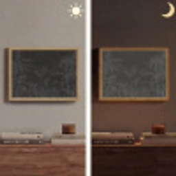 Beton - Patroon - Zwart Light Box met batterij (Wandlamp) middel -sfeer3