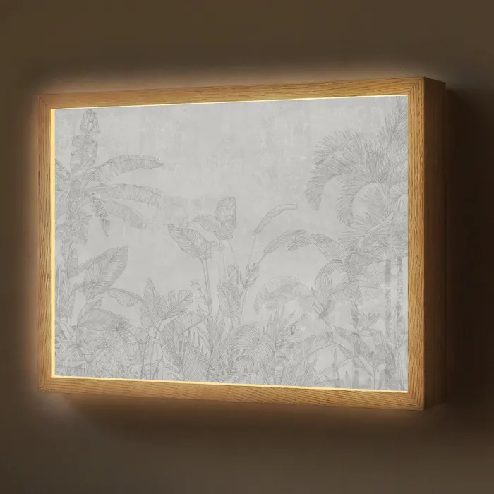 Beton - Patroon - Grijs Light Box met batterij (Wandlamp) middel -z3d_website