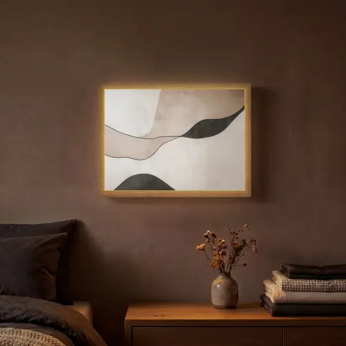 Contourlijnen - Abstracte landschap Light Box met batterij (Wandlamp) middel -sfeer4