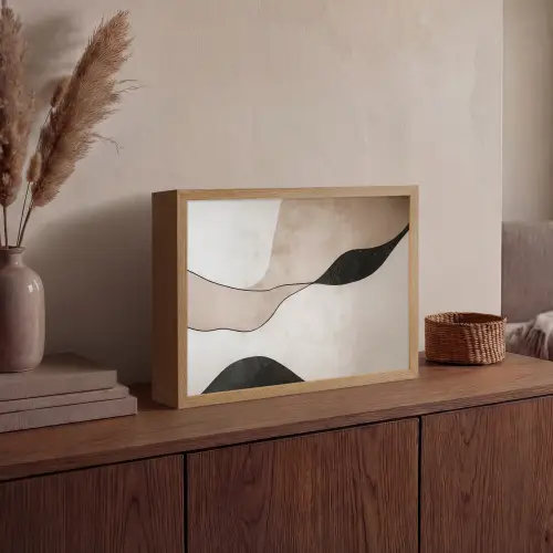 Contourlijnen - Abstracte landschap Light Box met batterij (Wandlamp) middel -sfeer2
