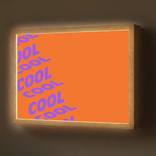 Cool - Paars - Oranje Light Box met batterij (Wandlamp) middel -z3d_website