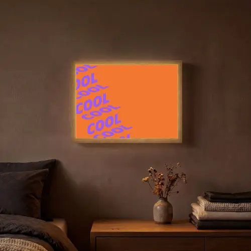 Cool - Paars - Oranje Light Box met batterij (Wandlamp) middel -sfeer4