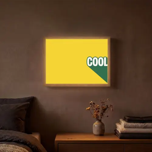 Cool - Geel - Groen Light Box met batterij (Wandlamp) middel -sfeer4