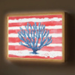 Koraal - Verfstructuur - Rood - Blauw Light Box met batterij (Wandlamp) middel -z3d_website