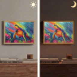 Koraal - Schildpad - Abstract - Water Light Box met batterij (Wandlamp) middel -sfeer3