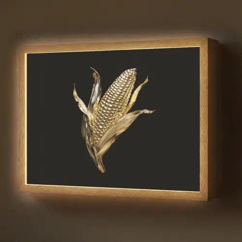 Mais - Eten - Goud - Zwart Light Box met batterij (Wandlamp) middel -z3d_website