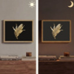 Mais - Eten - Goud - Zwart Light Box met batterij (Wandlamp) middel -sfeer3