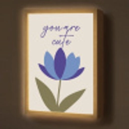 Korenbloem - Valentijn - Bloem - Blauw Light Box met batterij (Wandlamp) middel -z3d_website