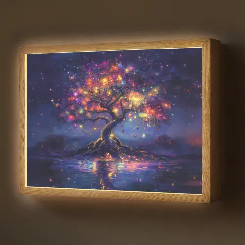 Kosmisch - lichtboom - Kerst - Kleurrijk Light Box met batterij (Wandlamp) middel -z3d_website