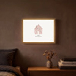 Huisje - Roze - Quote - Moeder Light Box met batterij (Wandlamp) middel -sfeer4