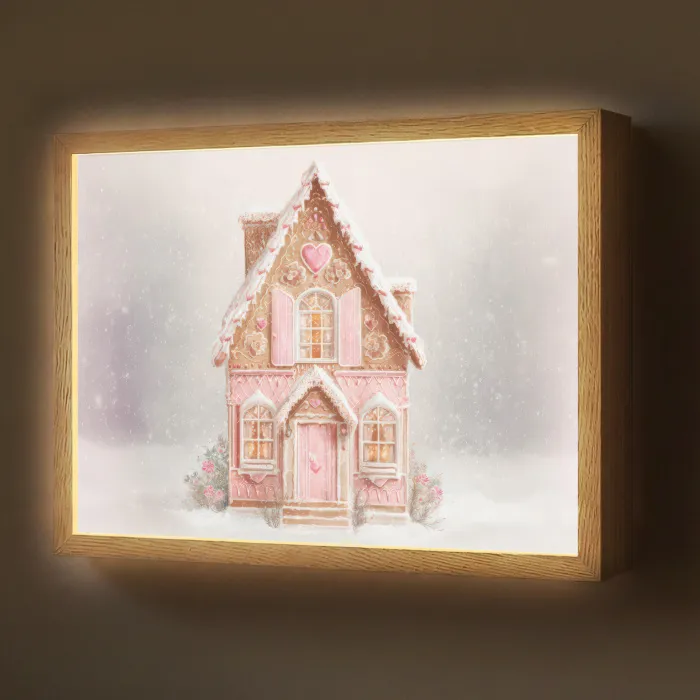 Huisje - Suiker - Pastel Light Box met batterij (Wandlamp) middel -z3d_website