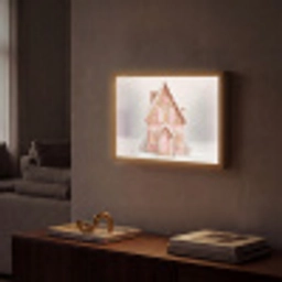 Huisje - Suiker - Pastel Light Box met batterij (Wandlamp) middel -sfeer1