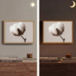 Katoenbol - Minimalistisch - Wit Light Box met batterij (Wandlamp) middel -sfeer3
