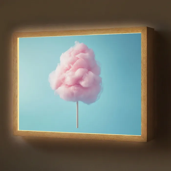 Suikerspin - Zoet - Snoep Light Box met batterij (Wandlamp) middel -z3d_website