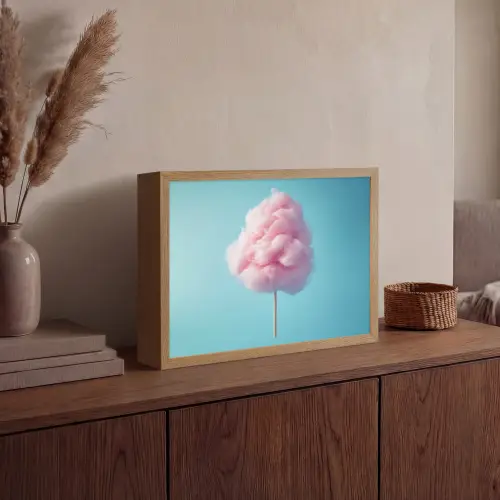 Suikerspin - Zoet - Snoep Light Box met batterij (Wandlamp) middel -sfeer2