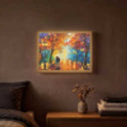 Koppel - Liefde - Bos - Kunst Light Box met batterij (Wandlamp) middel -sfeer4