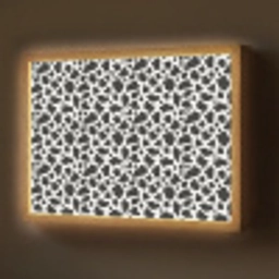 Koe - Vlekken - Patroon - Zwart Light Box met batterij (Wandlamp) middel 907 -z3d_website