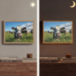 Koe - Tong - Weide Light Box met batterij (Wandlamp) middel -sfeer3