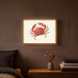 Krab - Felrood - Poten Light Box met batterij (Wandlamp) middel -sfeer4