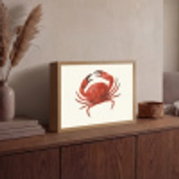 Krab - Felrood - Poten Light Box met batterij (Wandlamp) middel -sfeer2