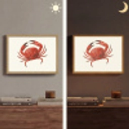 Krab - Felrood - Poten Light Box met batterij (Wandlamp) middel -sfeer3