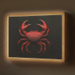 Krab - Rood - Vissen - Schaaldieren Light Box met batterij (Wandlamp) middel -z3d_website