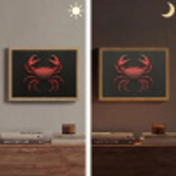 Krab - Rood - Vissen - Schaaldieren Light Box met batterij (Wandlamp) middel -sfeer3