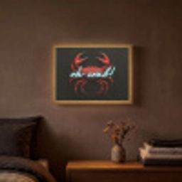 Krab - Rood - Neon - Quote Light Box met batterij (Wandlamp) middel -sfeer4