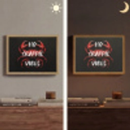 Krab - Rood - Tekst - Zwart Light Box met batterij (Wandlamp) middel -sfeer3