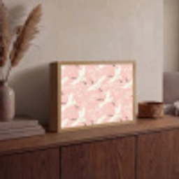 Kraanvogels - Bloesem - Roze Light Box met batterij (Wandlamp) middel 907 -sfeer2