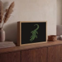 Krokodil - Groen - Tijgerachtig - Strepen Light Box met batterij (Wandlamp) middel -sfeer2