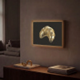 Croissant - Brood - Goud - Zwart Light Box met batterij (Wandlamp) middel -sfeer1