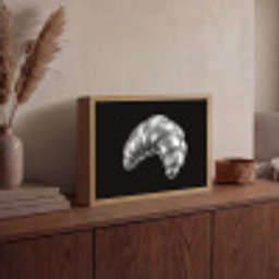 Croissant - Metaal - Zilver Light Box met batterij (Wandlamp) middel -sfeer2