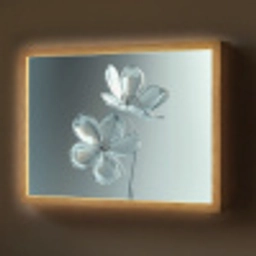 Kristal - Bloemen - Grijs Light Box met batterij (Wandlamp) middel -z3d_website