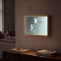 Kristal - Bloemen - Grijs Light Box met batterij (Wandlamp) middel -sfeer1