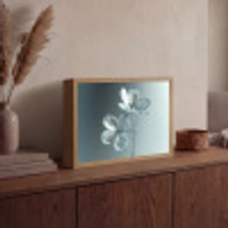 Kristal - Bloemen - Grijs Light Box met batterij (Wandlamp) middel -sfeer2