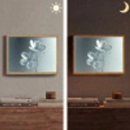 Kristal - Bloemen - Grijs Light Box met batterij (Wandlamp) middel -sfeer3