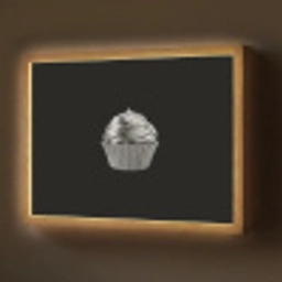 Cupcake - Luxueus - Zilver Light Box met batterij (Wandlamp) middel -z3d_website