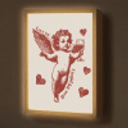 Cupido - Hartjes - Rood - Klassiek Light Box met batterij (Wandlamp) middel -z3d_website