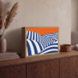 Fietser - Heuvels - Strepen - Blauw Light Box met batterij (Wandlamp) middel -sfeer2
